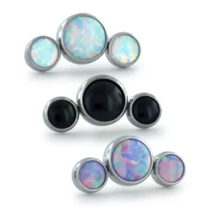 3 gem curve cluster Cabochon