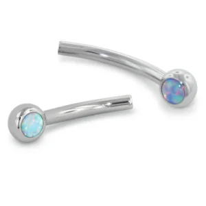 Titanium Cabochon Threadless Curved Barbell (POST ONLY) Neometal